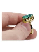 Кольцо Винтаж стиль Изумруд 14-кв Желтое золото vrc134y